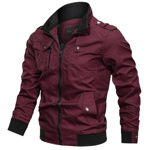 Herren nan robuste Field-Bomberjacke mit Reißverschluss, Schulterklappen und mehreren funktionalen Taschen Drune