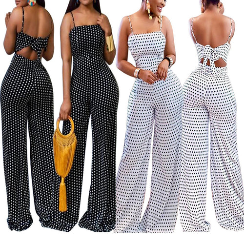 Damen lässiger Jumpsuit mit raffiniertem Rückenschnitt und weitem Bein Drune