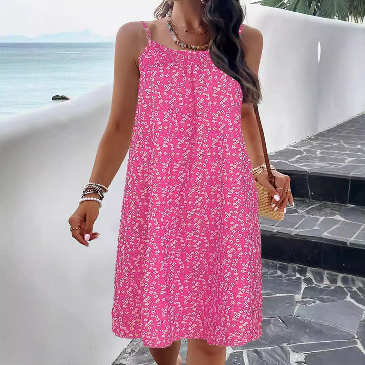 Frauen Floral Druck Swing Kleid Drune