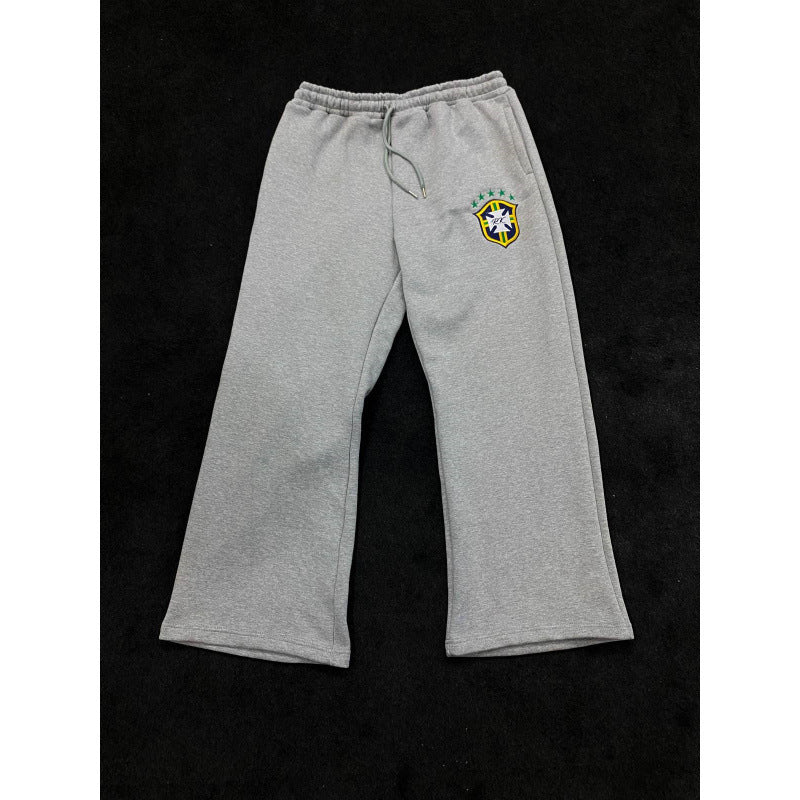 Damen nan weite Jogginghose mit elastischem Bund, Tunnelzug und gesticktem Emblem Drune