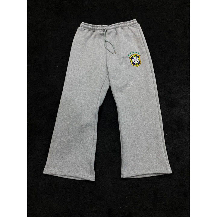 Damen nan weite Jogginghose mit elastischem Bund, Tunnelzug und gesticktem Emblem Drune