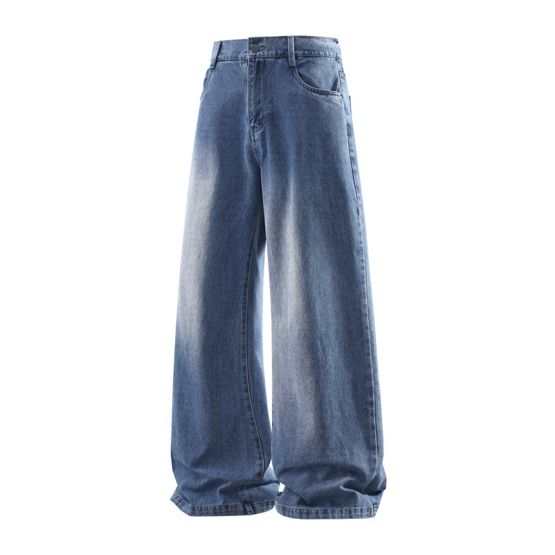 Damen Weite Baggy-Jeans mit hoher Taille, extra weitem Bein und Vintage-Waschung Drune