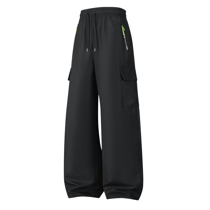 Herren Weite Utility-Cargo-Shorts mit elastischem Bund, Kordelzug & Reißverschlusstaschen Drune