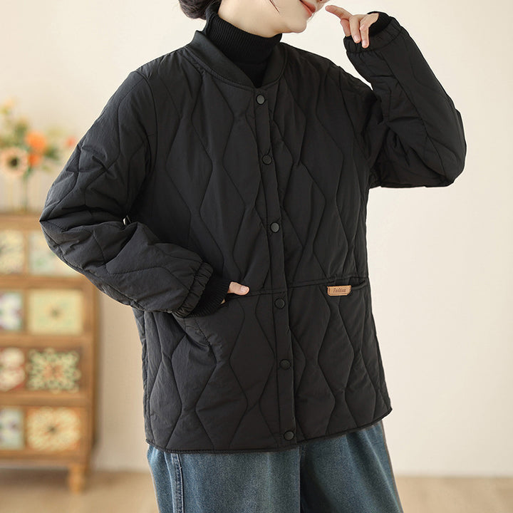 Damen nan leichte wattierte Übergangsjacke mit oversized Schnitt, elastischen Ärmelbündchen und verdeckter Druckknopfleiste Drune