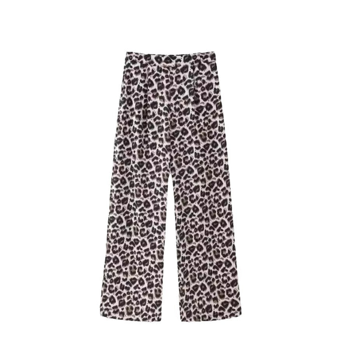 Damen Weite Leoprint-Hosen Drune