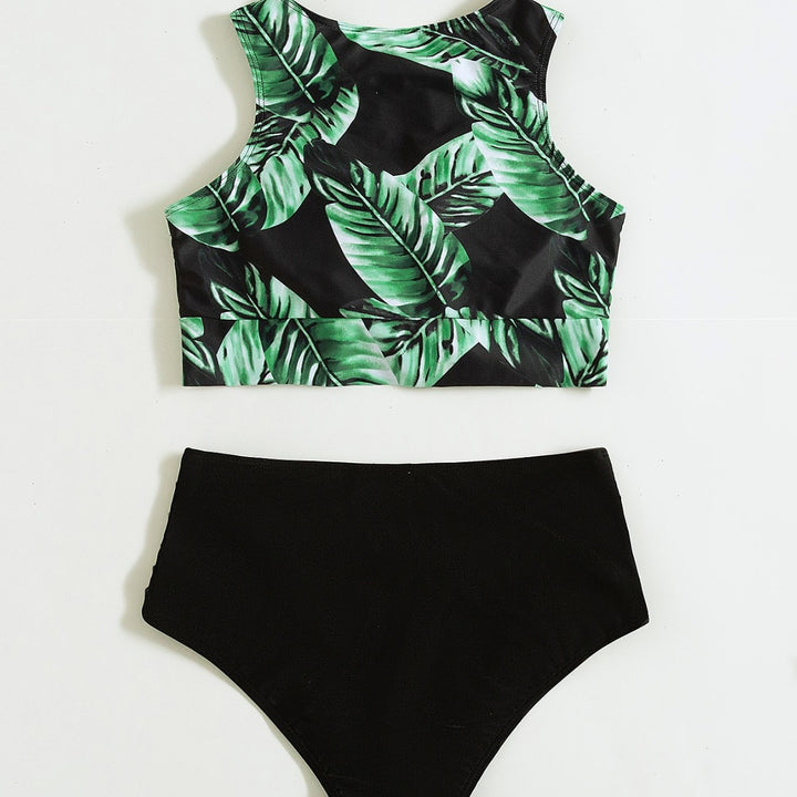 Damen Hochgeschnittener Bikini mit knotenförmigem Oberteil Drune