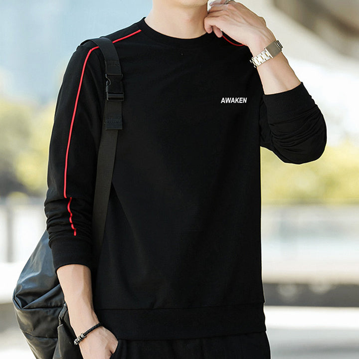 Herren Crewneck‑Sweatshirt mit Kontrastpaspel und schmaler Silhouette Drune