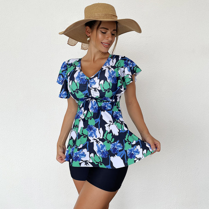 Damen Tankini-Set mit modischen Rüschendetails und bequemen Shorts Drune