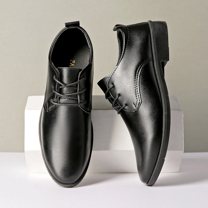 Herren Elegante Glatte Leder Schnürschuhe Drune