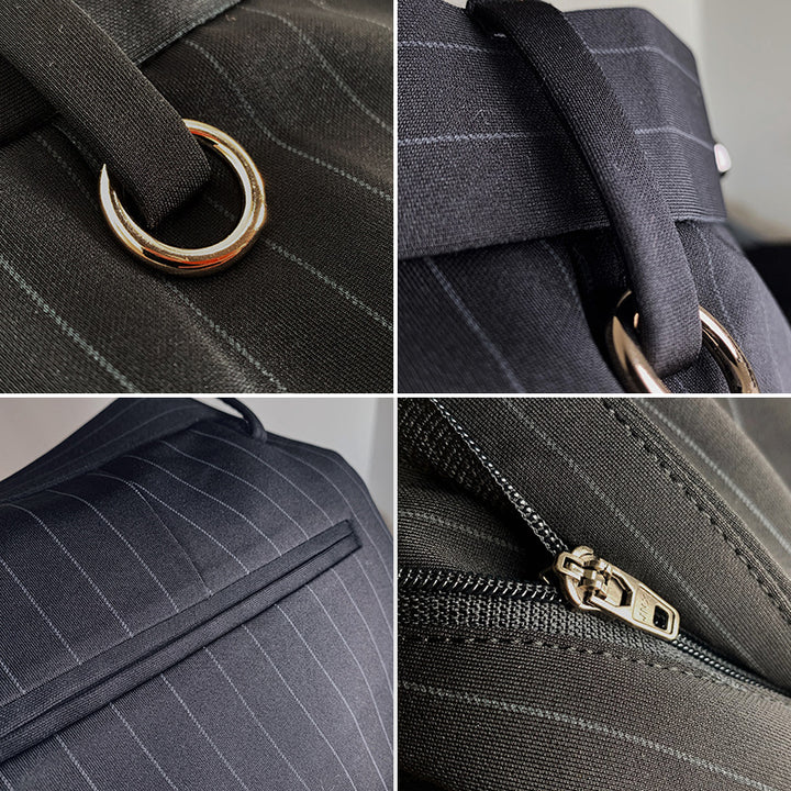 Herren nan schmal geschnittene Nadelstreifen-Anzughose mit elastischem Bund und Ringdetail Drune