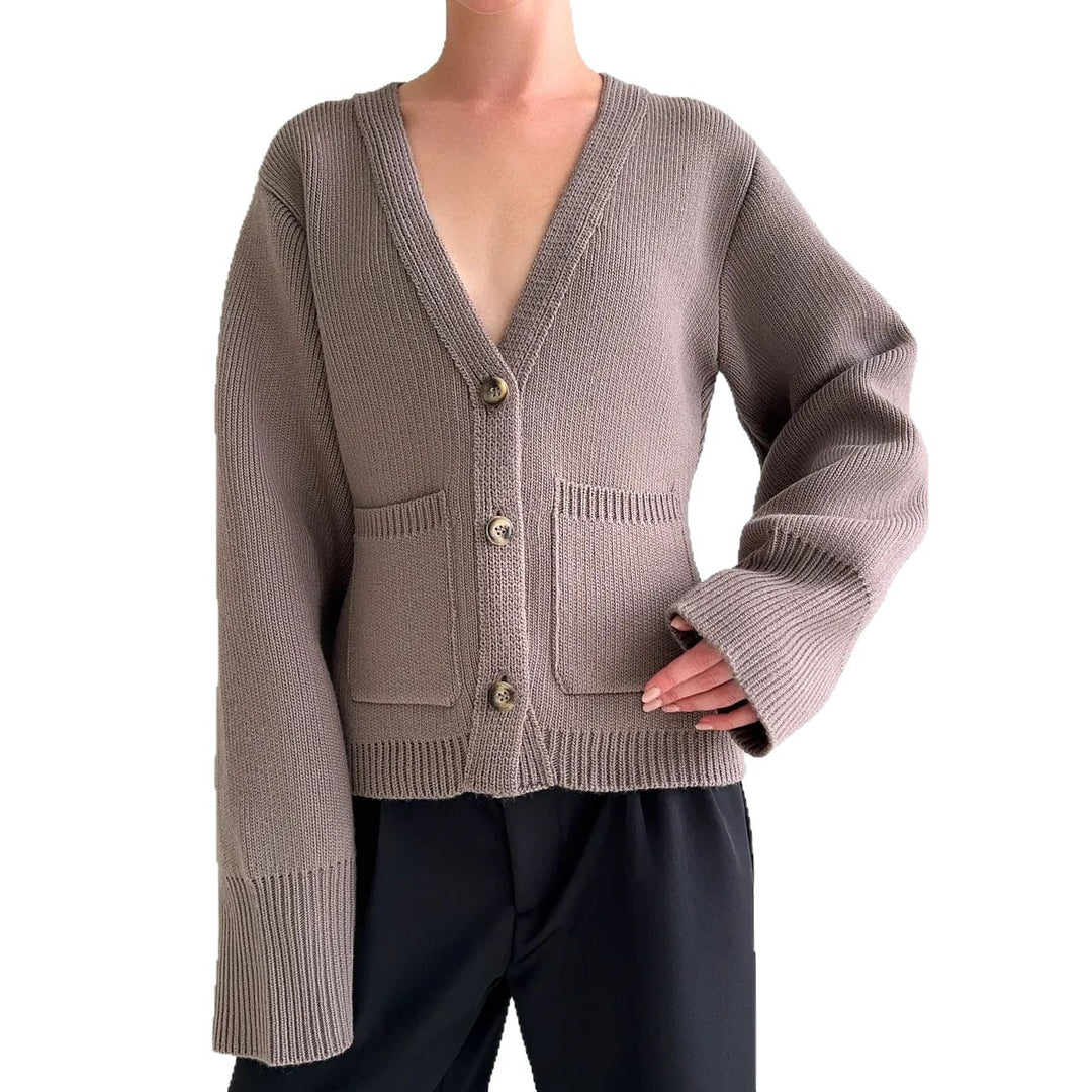 Damen Strickjacke mit voluminösen Ärmeln Drune