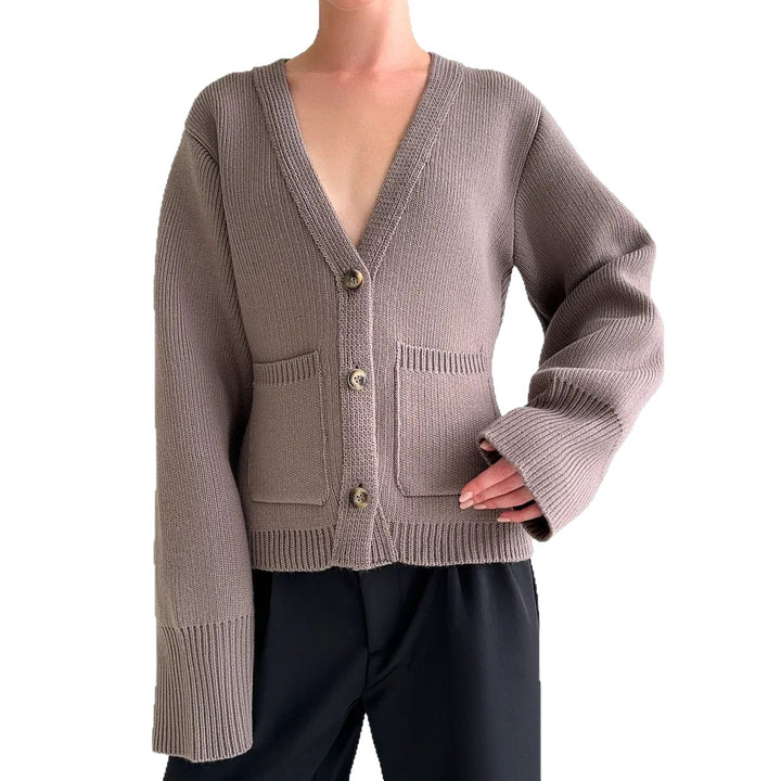 Damen Strickjacke mit voluminösen Ärmeln Drune