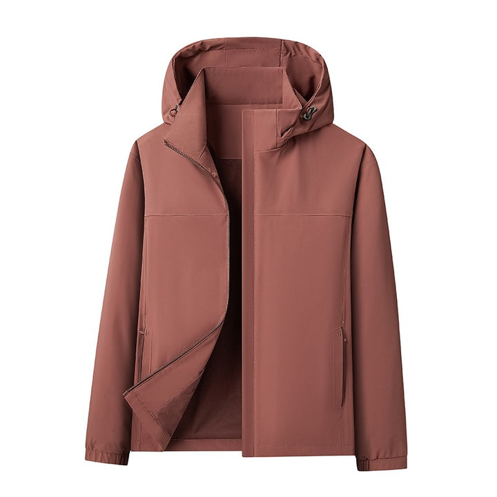 Herren Wasserabweisende Softshell-Jacke mit Kapuze nahtminimaler Optik & Brusttasche Drune