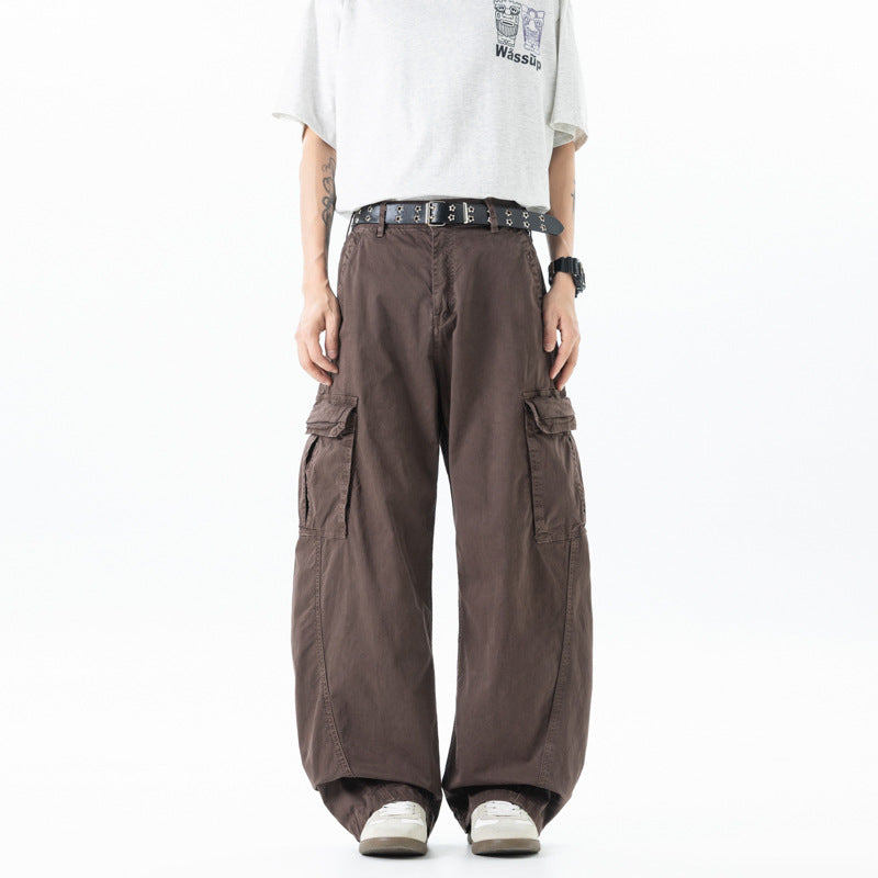 Herren Weite Utility-Cargohose mit elastischem Rückbund und Mehrfachtaschen Drune