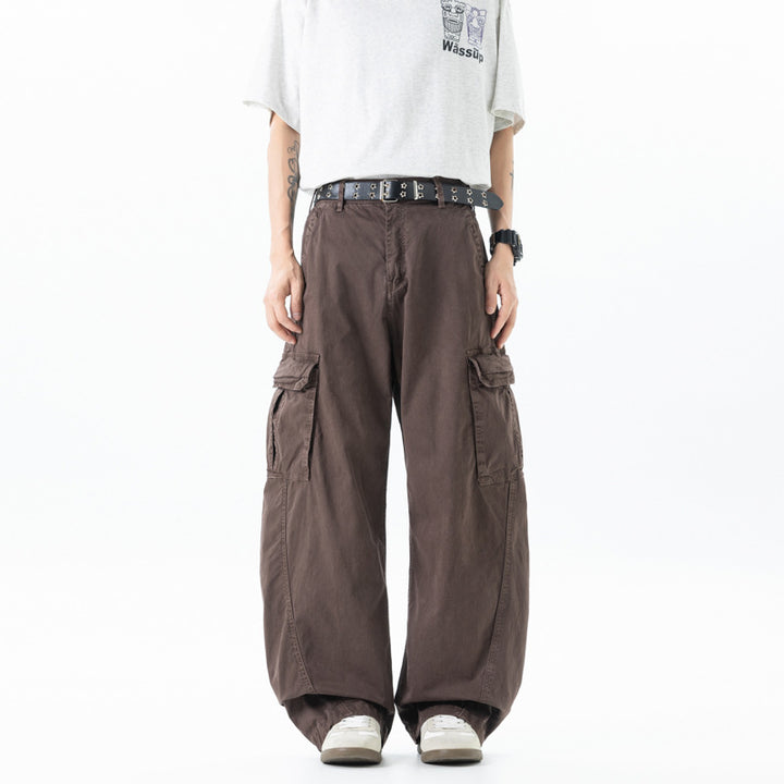 Herren Weite Utility-Cargohose mit elastischem Rückbund und Mehrfachtaschen Drune