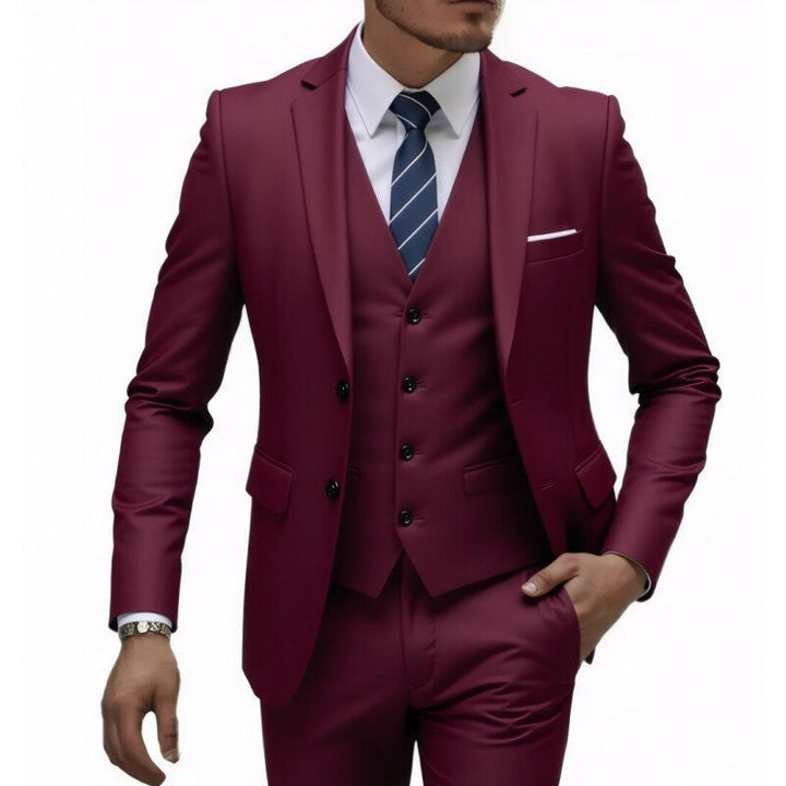 Herren nan dreiteiliges Slim-Fit Anzugset mit Weste, schmalem Revers und taillierter Silhouette Drune