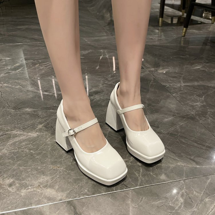 Damen Elegante Plateau-Pumps mit verstellbarem Riemen Drune