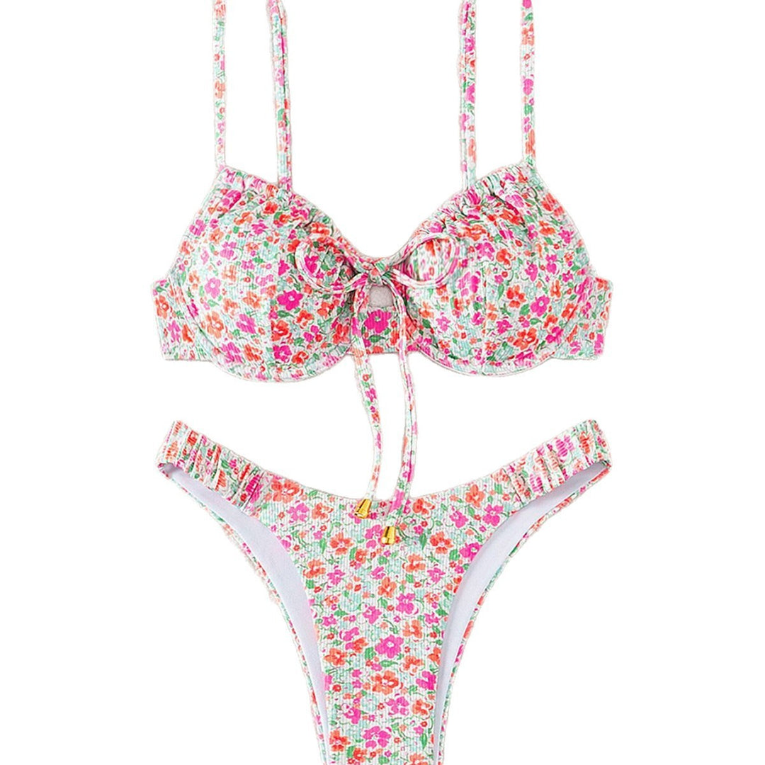 Damen Blumenmuster Bikini-Set Drune