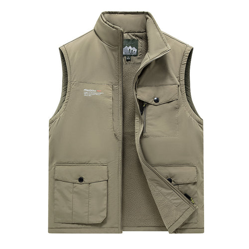 Herren Gefütterte Utility-Weste mit Teddyfutter und Multifachtaschen Drune
