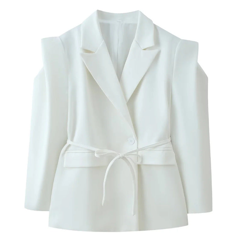 Damen 1100+ taillierter Blazer mit Tunnelzug, schmaler Kordel und Pattentaschen Drune