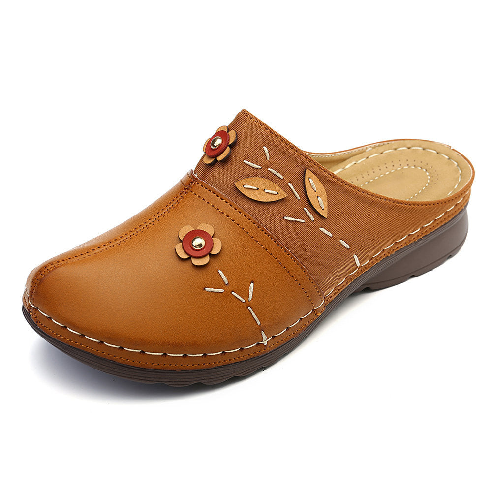 Damen Bequeme Clogs mit floralem Design und ergonomischem Fußbett Drune
