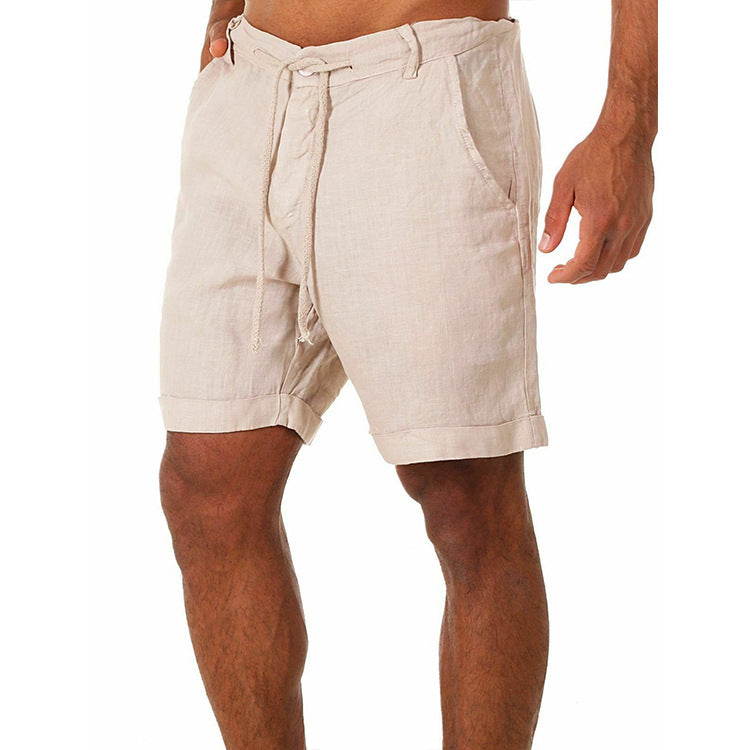 Herren lässige Leinenkurze Shorts mit verstellbarem Bund und praktischen Taschen Drune