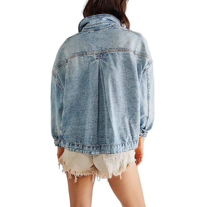 Damen lässige Oversized Denim-Jacke Drune