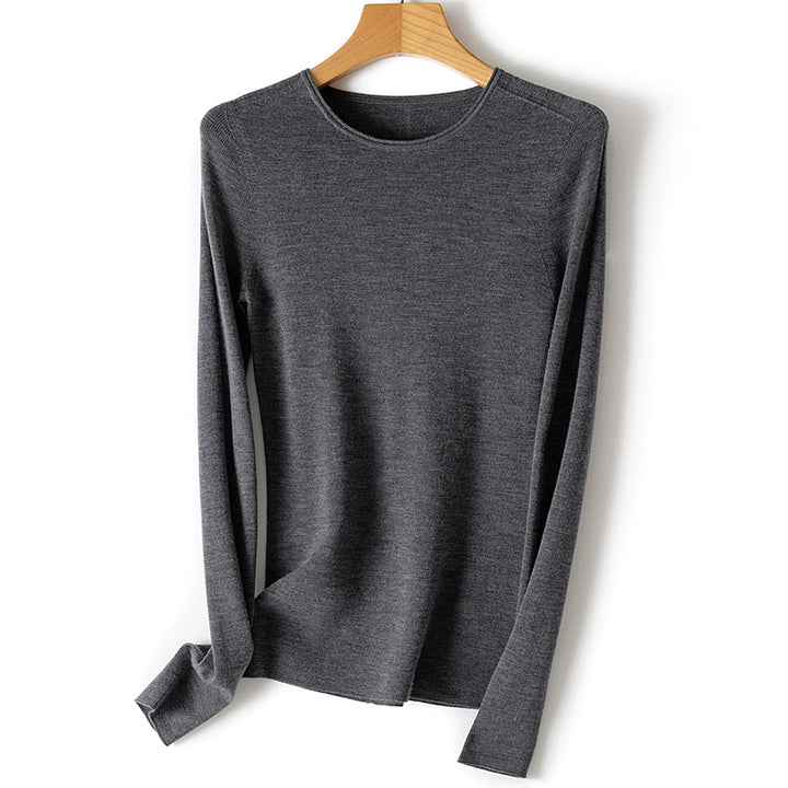 Damen Feiner Feinstrickpullover mit Rundhalsausschnitt und figurnaher Silhouette Drune