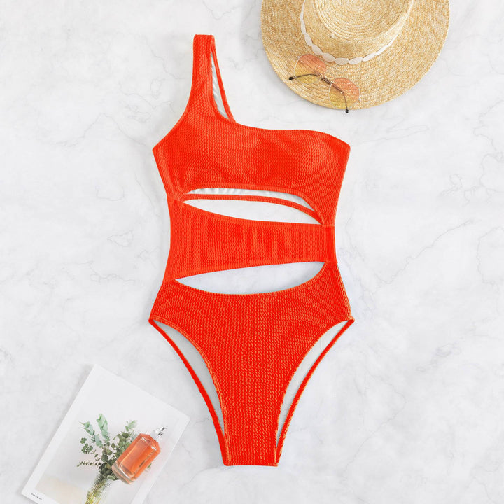 Damen Einteiler Badeanzug mit asymmetrischem Schnitt und raffinierten Cut-Out-Details Drune