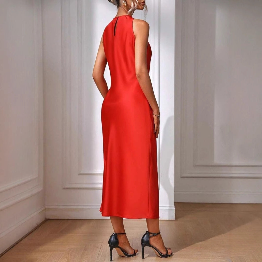 Damen Elegantes Maxikleid mit schmalem Träger und körpernahem Schnitt Drune
