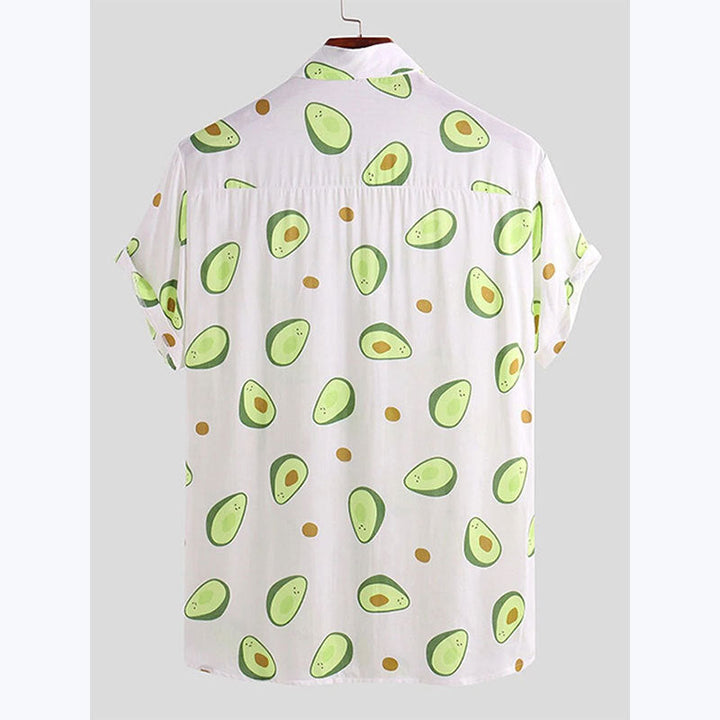 Herren Kurzarmhemd mit frischem Avocado-Muster Drune