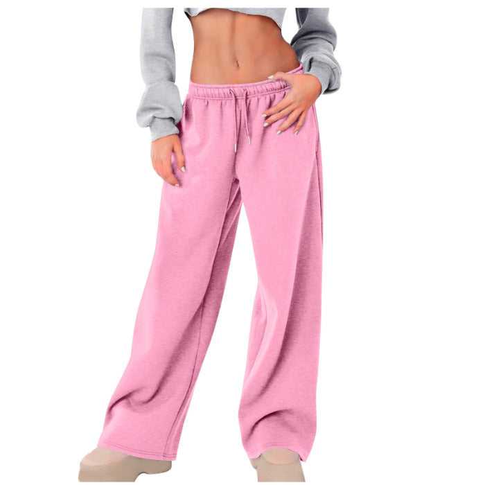 Damen nan weite High-Waist Relaxhose mit Kordelzug und verdeckten Seitentaschen Drune