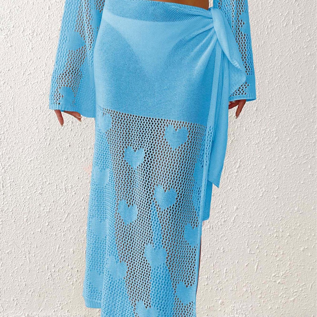 Damen transparenter Häkel-Strandsarong Drune