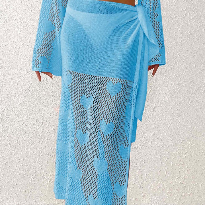 Damen transparenter Häkel-Strandsarong Drune