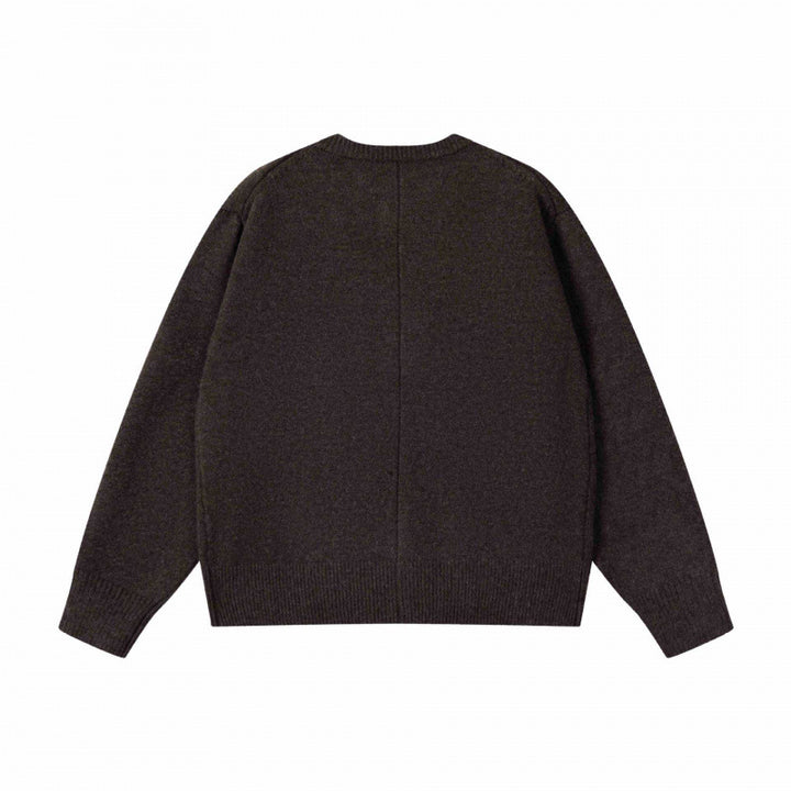 Unisex Boxiger Feinstrick-Cardigan mit Rundhals und durchgehender Knopfleiste Drune