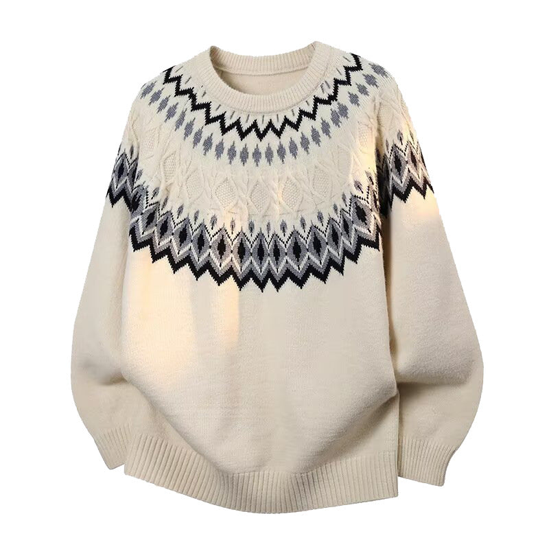 Damen Modischer Grobstrickpullover mit Zopfdesign Drune