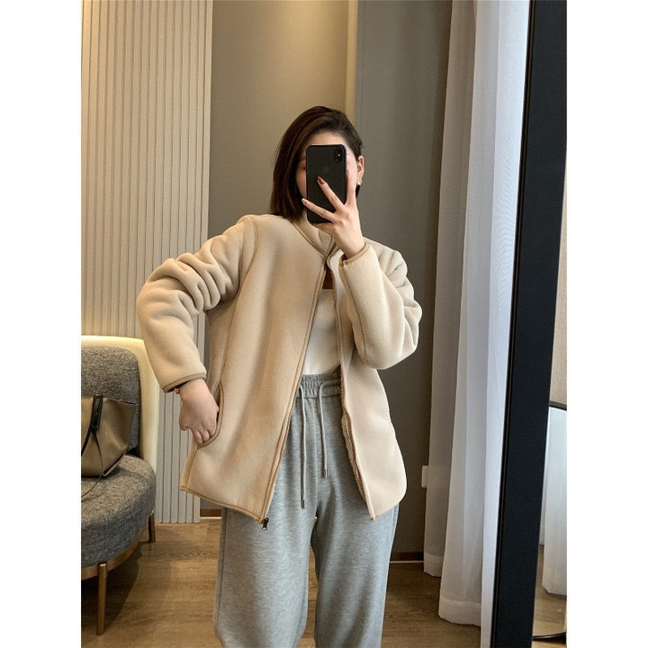 Damen Fleece-Jacke mit hohem Kragen und durchgehendem Reißverschluss Drune