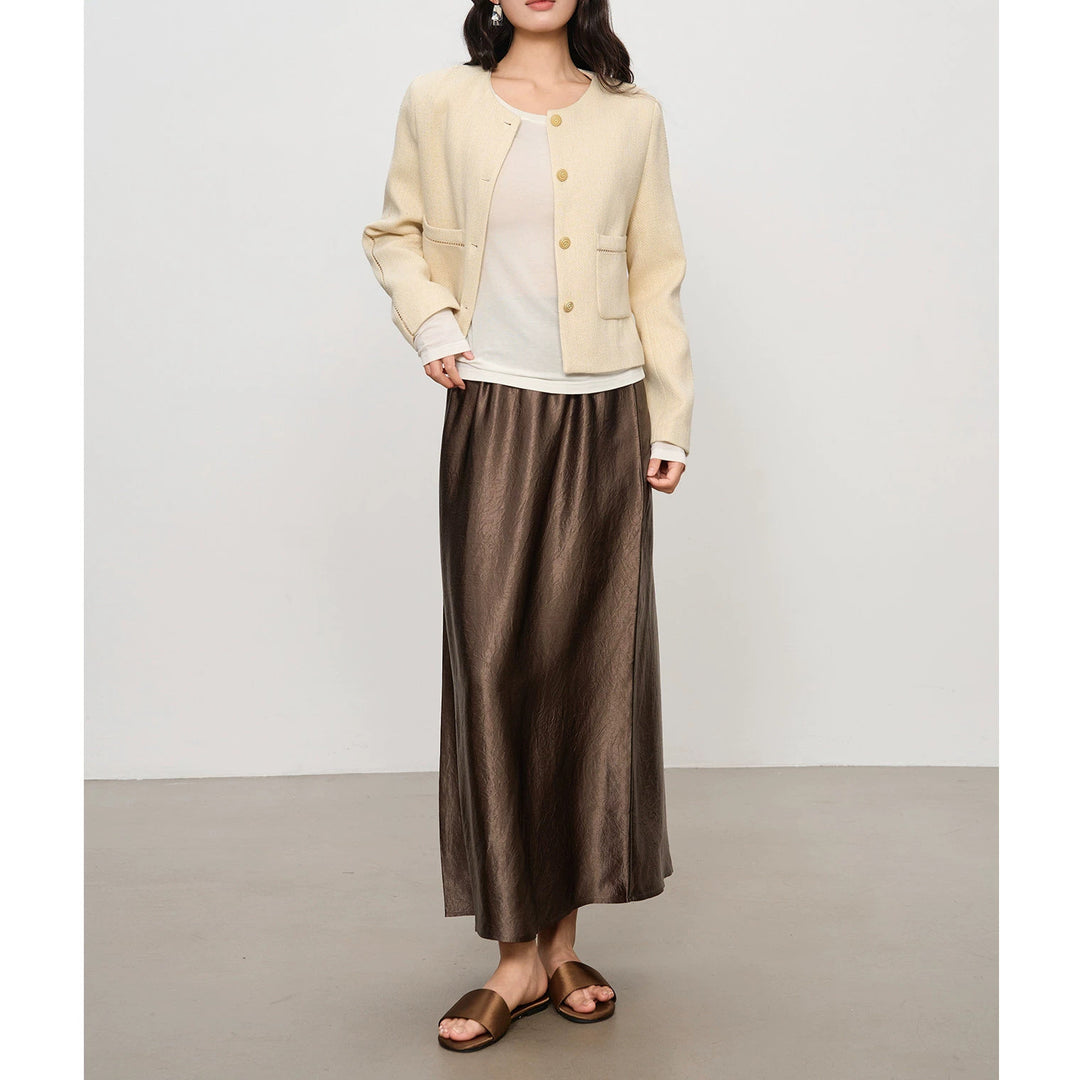 Damen Eleganter Maxirock aus hochwertigem Chiffon Drune