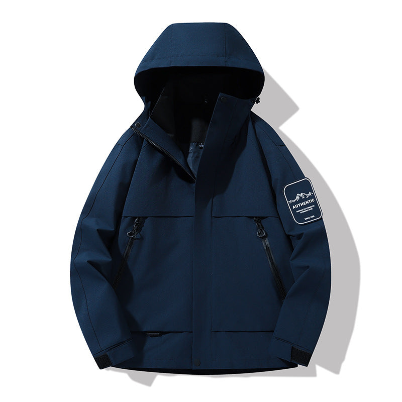 Herren multifunktionale Wasserfeste Softshell-Regenjacke mit abnehmbarer Fleece-Innenjacke Drune