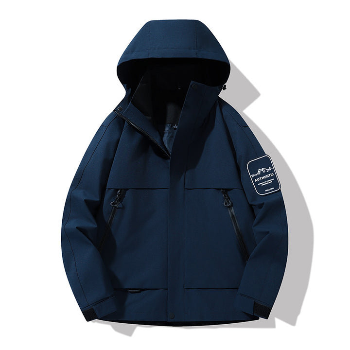 Herren multifunktionale Wasserfeste Softshell-Regenjacke mit abnehmbarer Fleece-Innenjacke Drune
