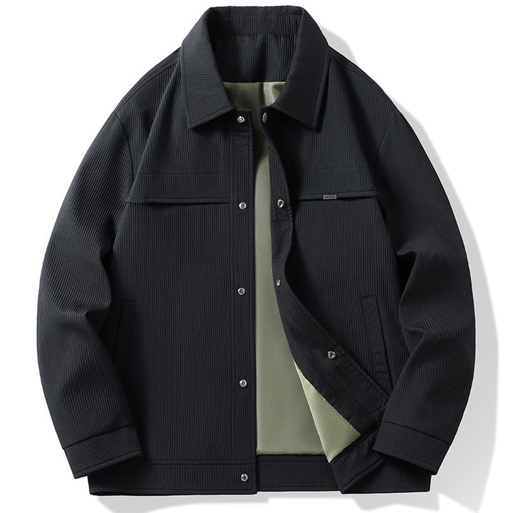 Herren Cord-Überhemdjacke mit Druckknopffront, durchgehendem Futter & Relaxed-Schnitt Drune