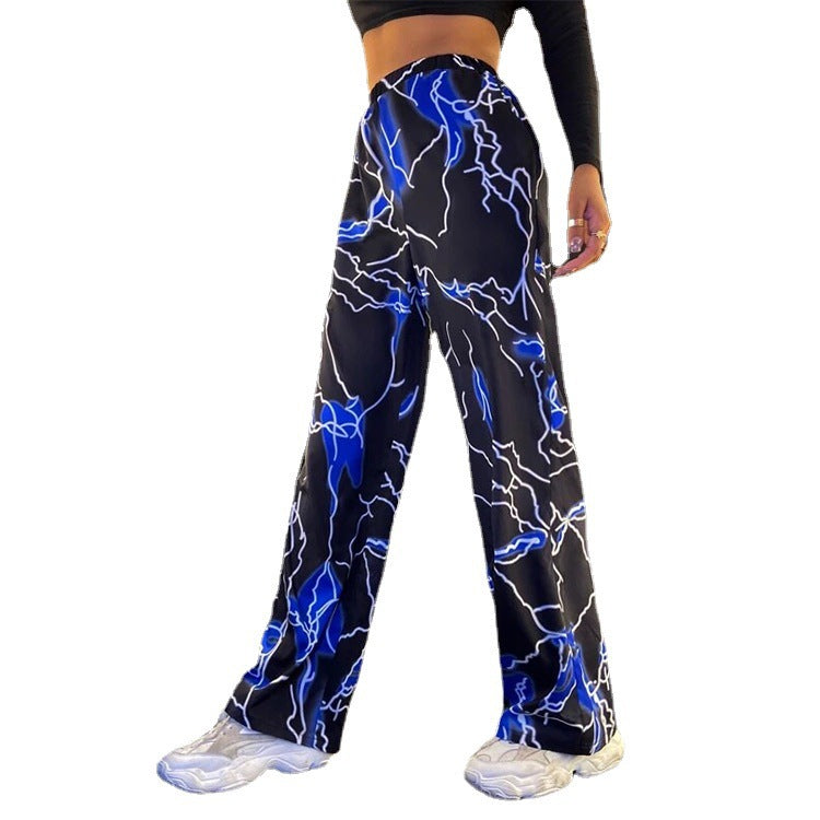Damen stylische weite Hosen mit einzigartigem Blitzeffekt Drune