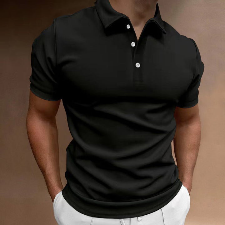 Herren nan schlank geschnittenes Stretch-Poloshirt mit Kentkragen und elastischem Saum Drune