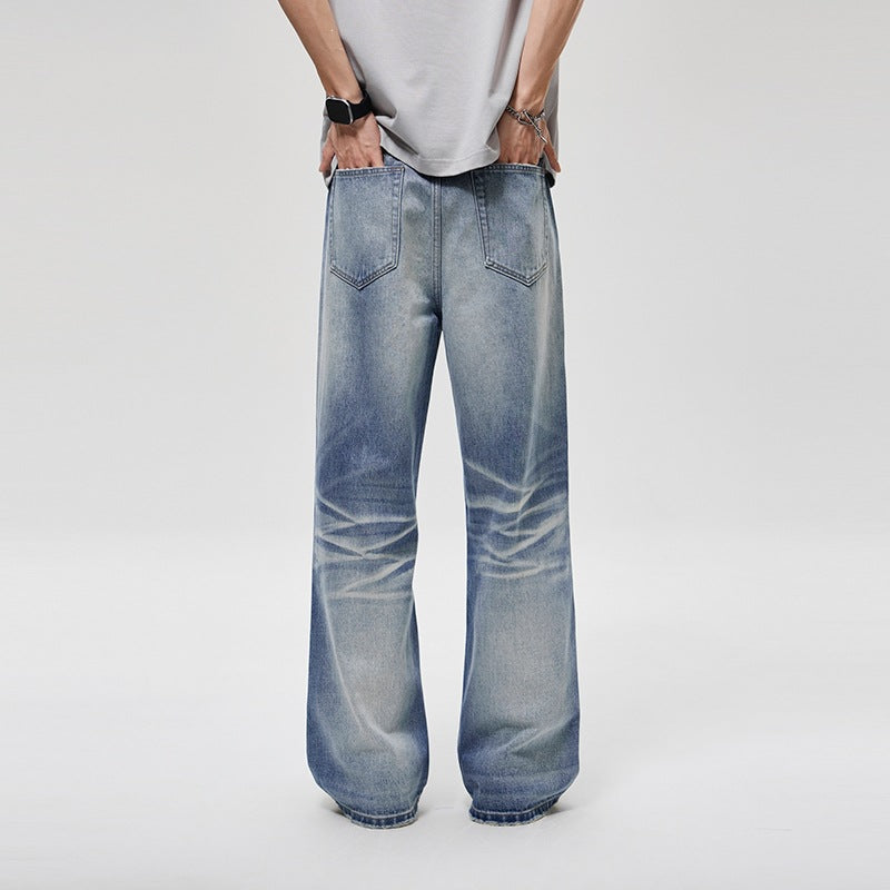 Herren Weite Baggy-Jeans im Vintage-Wash mit tiefer Leibhöhe & ausgewaschenen Falten Drune