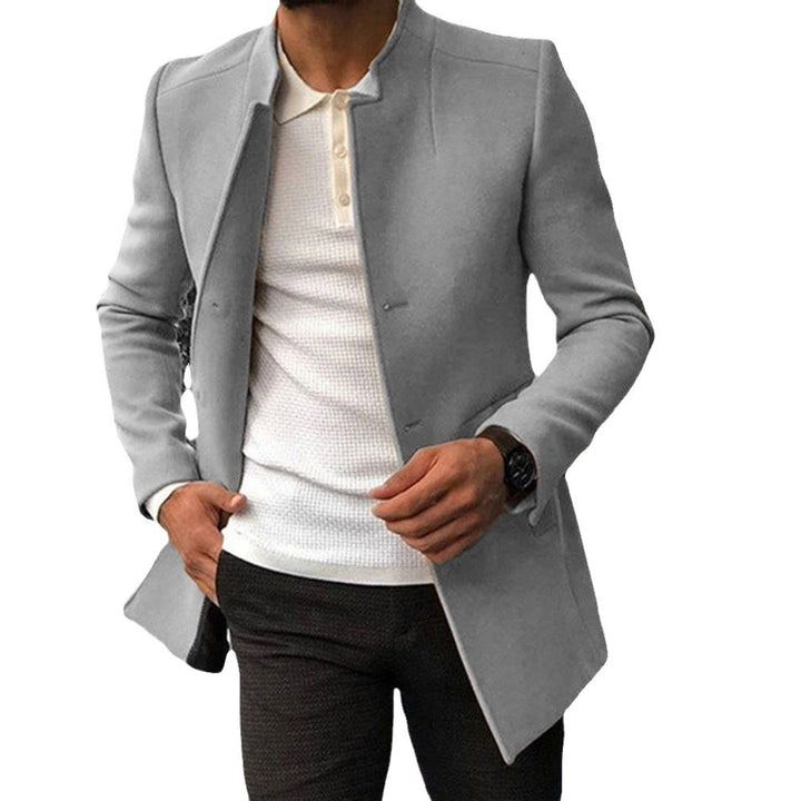 Herren modischer Mantel mit modernem Kragen und tailliertem Schnitt Drune