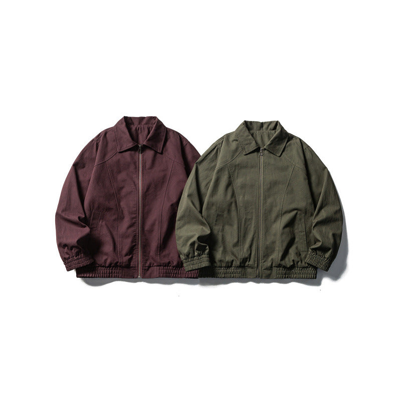 Herren Boxy-Fieldjacke im Utility-Look mit Stehkragen, durchgehendem Reißverschluss und elastischem Saum Drune