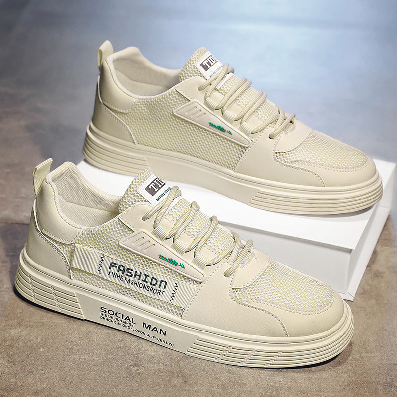 Herren Lässige Plateau-Sneaker mit atmungsaktivem Mesh- und Kunstleder-Mix Drune