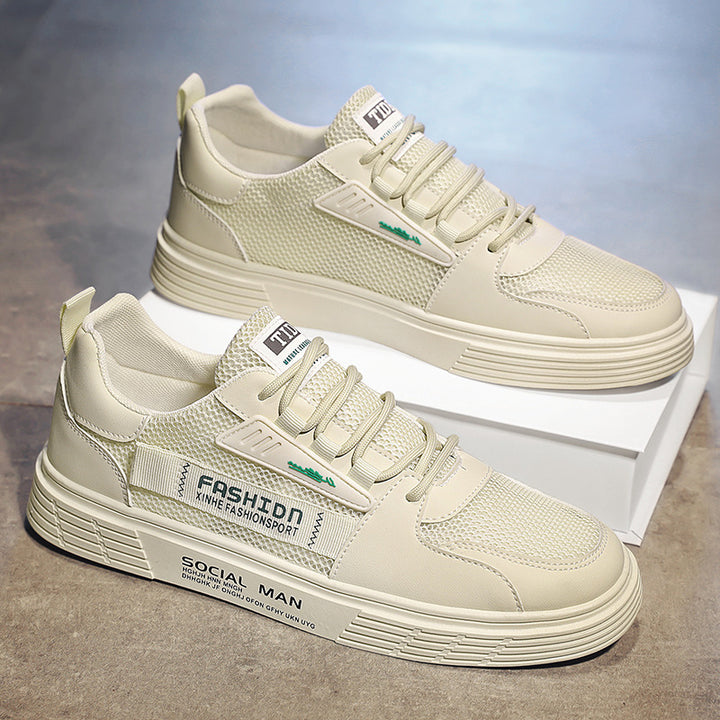 Herren Lässige Plateau-Sneaker mit atmungsaktivem Mesh- und Kunstleder-Mix Drune