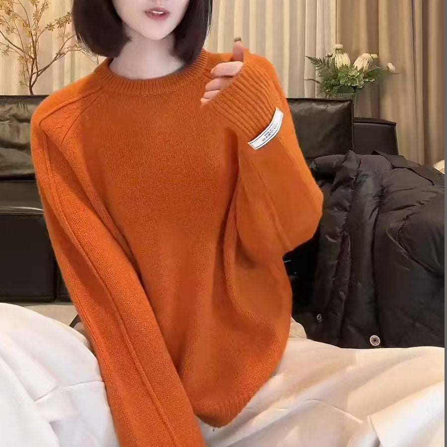 Damen Hochwertiger Pullover mit strukturiertem Design und weitem Schnitt Drune
