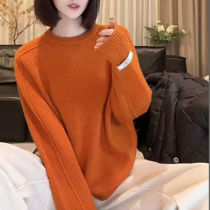 Damen Hochwertiger Pullover mit strukturiertem Design und weitem Schnitt Drune